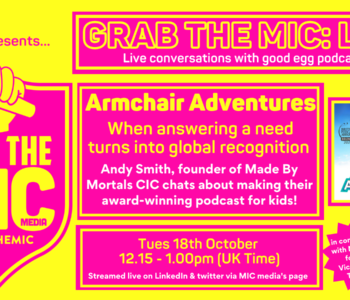 armchair adventures podcast gab the mic live graphic