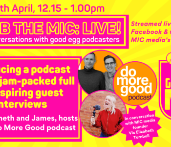 guest podcasts do more good grab the mic graphic